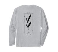 Minimalist Botanical Line Art Backprint Maglia a Manica