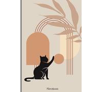 Minimalist Cat Notebook - Modern Aesthetic Journal, 6×9 Lined, 120 Pages - Abstract Boho Gift for Cat Lovers & Women
