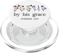 Minimalist Christian By His Grace Romans 3:24 Bible Verse PopSockets PopGrip per MagSafe