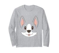 Minimalist Corgi Face Puppy, Dog Portrait Maglia a Manica