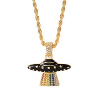 Minimalist Creative UFO Spaceship Pendant Personalized Style Necklace