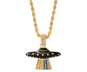 Minimalist Creative UFO Spaceship Pendant Personalized Style Necklace