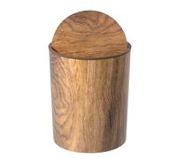 Minimalist Diaper Trash Can - Wood Grain Trash Can | Walnut Brown Wood Grain | Retro Style Wastebasket Dustbin For Bathroom Dorm Living Room | Decorative Garbage Bin With Lid