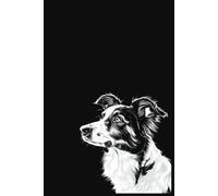 Minimalist Dog Lover's Notebook: Border Collie Black and White Illustration - 6" x 9" - 120 pages (100 College Ruled Lined Paper + 20 Dot Graph Paper)