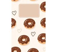Minimalist Donut Notebook: Tiny Chocolate-Glazed Donuts & Hearts, Scandi Style, 6x9 Lined Journal