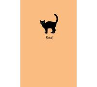 Minimalist Halloween Notebook - Dot Grid Journal with Black Cat and “Boo!” Text (100 Pages)
