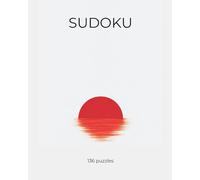 Minimalist Japanese Sudoku Puzzle Book: 136 Classic Sudoku Puzzles with Solutions in a Clean, Elegant Japanese-Inspired Graphic Design | Large Print 8 x 10 in | Red Sunset