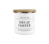 Minimalist Kitchen Essentials - Contenitore per caffè decaffeinato decaffeinato - Decorazione moderna in bianco e nero - Contenitore smaltato per bevande calde/alimenti da 1,2 l