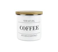Minimalist Kitchen Essentials, contenitore per caffè - decorazione moderna in bianco e nero - contenitore smaltato per bevande calde/alimenti da 1,2 l
