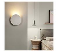 Minimalist LED Wall Lights Nordic Modern Decor Wall Lamps Warm Creative Indoor Living Room Master Background Bedroom Bedside (Color : Black Size : CoolWhite(5500-7000K)) (White CoolWhite(5500)