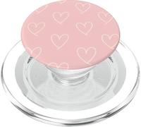 Minimalist Line Art Cuore Pattern Pastel Rosa Carino San Valentino PopSockets PopGrip per MagSafe