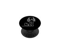 Minimalist Line Art Heart Cavalier King Charles Spaniel Dog PopSockets PopGrip Adesivo