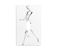 Minimalist Line Art Sketch Walking Figura Umana Interruttore Luce Copertura Decorativa Singola Toggle 1 Gang Piastra da Parete per Cucina Agriturismo Camera da Letto Bagno Arte Decor