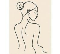 Minimalist Line Art Woman Journal - 8x11 Lined Notebook with Floral Accents | 100 Pages | Elegant Writing Journal for Women