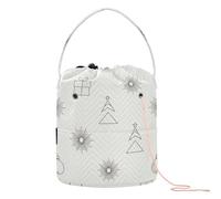Minimalist Line Natale Seamless Pattern Crochet Borse Knitting Bag Filato Portatile Borse di Immagazzinaggio per Filati Palle di Filato Maglia