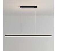 Minimalist Linear Chandelier Ceiling Light LED Dimmable Pendant Lamp, Long Strip Kitchen Island Lighting Fixture, Dining Table Office Chandeliers with Remote Control
