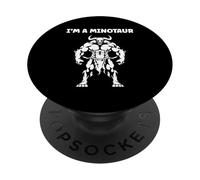 Minimalist Monster Minotaur Greek mythology i'm a Minotaur PopSockets PopGrip Adesivo