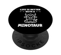 Minimalist Monster Minotaur Greek mythology i'm a Minotaur PopSockets PopGrip Adesivo