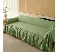 Minimalist Solid Colour Sofa Cover, Elegant Hem Chenille Sofa Slipcovers | Universal Living Room Furniture Protector, Super Soft Couch Cover, Fits Sofa Chair Couch(Green,180x150cm)