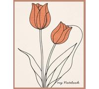 Minimalist Terracotta Tulips Notebook: Modern Line Art Journal 7.5 x 9.25in | 100 Smooth Ruled Pages
