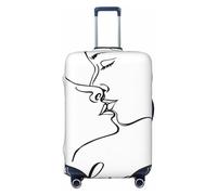 Minimalist Two Figure Kissing Line Art Elastico Viaggio Bagagli Copre Antipolvere Resistente ai Graffi Valigia Protector Fit 22-24 Pollici