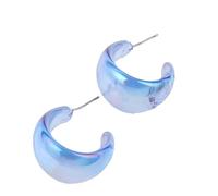 Minimalist Vintage Lightweight Polished Water drop C Shape Circle Round Cuff Acrylic Resin Earrings Set for Women 2 Pairs