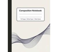 Minimalist Wave Composition Notebook - Elegant Blue Line Art Journal | 110 Pages, Wide Ruled: Modern Aesthetic Notebook for Professionals, Writers, and Students