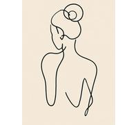 Minimalist Woman Line Art Journal - 8x11 Lined Notebook with Floral Pages | Elegant Modern Aesthetic Writing Journal for Women