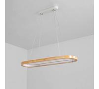 Minimalist Wooden LED Pendant Light 41W Ring Oak Wood Chandelier Daylight 4000K Creative Ceiling Lighting for Restaurant Dining Room Kitchen Island Hanging Lights(70CM)