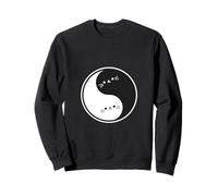 Minimalist Yin Yang Cats Art Design Felpa