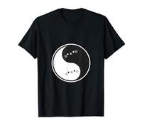 Minimalist Yin Yang Cats Art Design Maglietta
