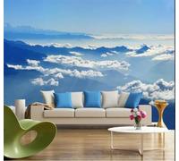 Minimalista Blu Vette Mare Di Nuvole Paradiso 3D Carta Da Parati Facile Installare Mobili Sfondi Ufficio Divano Camera Letto Sfondo Decorazione Murale-250cm×170cm
