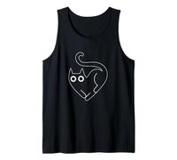 Minimalista Cat Heart Line Art Cute Kitty Lover Canotta