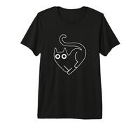 Minimalista Cat Heart Line Art Cute Kitty Lover Maglietta Premium