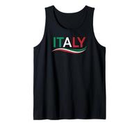 Minimalista Italia Testo Design Bandiera Italiana Onda Canotta