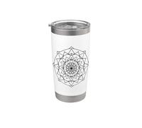 Minimalista Mandala Equilibrio Meditazione Mindfulness Line Art Bicchiere termico in acciaio inox doppia parete