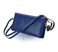 Minimalista Piccola Borsa a Tracolla Quadrata per Donna, Classica Vera Pelle di Mucca Borsa per Telefono Leggera, Pochette Compatta con Multi Scomparti, Fessure per Carte e Tracolla Regolabile