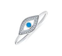 Minimalista piccolo .925 in argento sterling Midi Knuckle 1MM Band impilabile delicato CZ Halo Evil Eye Ring per le donne Teen
