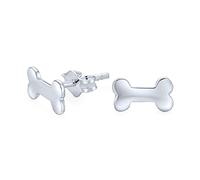 Minimalista Piccolo Cucciolo Di Animale Domestico Amante Del Cane Osso Orecchini Per Le Donne Teen .925 Sterling Silver
