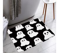 Minimalista Tappeto per porta d'ingresso Spooky Halloween Ghost Black White Spooky Cute Funny Cartoon Ghosts Icons Zerbino Tappetino WC 40×60cm per Terrazzo,Corridoio,Soggiorno