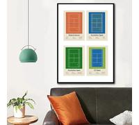 Minimalista Tennis Grand Slam Tela Quadri Poster Stampe Moderni Sport Palla Tela Parete Arte Quadro Soggiorno Camera Ufficio Casa Decorazioni 50x70 cm Senza cornice