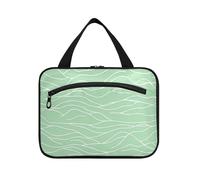 Minimalista Verde Acqua Onda Hanging Bag per gli Uomini Viaggio con Gancio, Designer Borsa Carina per Trucco per Adulti Viaggio bolso de Mano para Hombre L