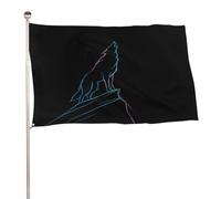 Minimalistic A Howling Wolf on Mountain Flag 3x5 Ft Outdoor Garden Bandiere Banner Decor Per Cortile Portico Prato Fattoria