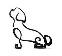 Minimalistic Black Metal Cute Shih Tzu Dog Piccola Statua Art Figurine Regalo Desktop Ornamento Home Office Decor