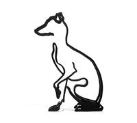 Minimalistic Black Metal Whippet Dog Statue Art Figurine Regalo Desktop Ornamento Home Office Decor Versione