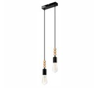 Minimalistische Pendelleuchte Nero Con Legno E27 Soggiorno Pranzo Lampada