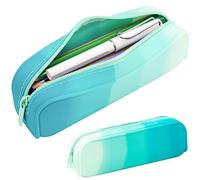 minimaliving Astuccio, astuccio in silicone colorato, impermeabile, estetico, leggero e portatile, elegante e piccolo materiale da ufficio per adulti, donne e uomini, verde, Scuola