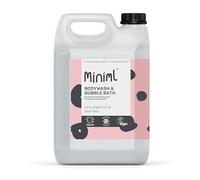 Miniml All Natural Body Wash and Bubble Bath - 5L Refill Moisturising Pink Grapefruit and Aloe Vera Sensitive Skin Eco Shower Gel Bath Soak - Vegan Friendly Hand, Face & Body High Foam Scrub