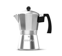 Minimoka Minimoka 6 - Moka, 6 tazze, base e filtro in acciaio inox, impugnatura ergonomica, valvola di sicurezza, chiusura in silicone per una maggiore sicurezza, adatta per: vitro, elettrica e gas