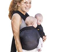 Minimonkey Twin 2020 - Borsone gemellare in rete, per neonati e bambini fino a 12 kg, nero, lavabile in lavatrice a 40°C